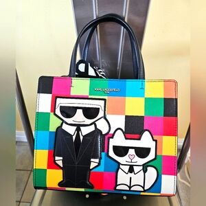 Karl Lagerfeld Maybelle Top Handle Satchel W/Logo Strap & detachable coin pouch